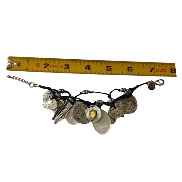 Y2K Boho Dangle Coin Charms Bracelet Chunky Hippie Gypsy Witchy Fairy Whimsigoth - Picture 2 of 16